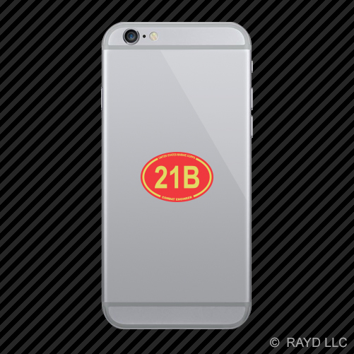 United States Marine Corps MOS 21B Combat Engineer Red Oval Cell Phone Sticker