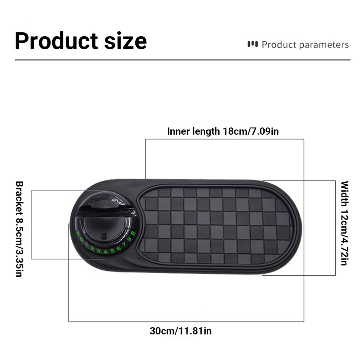 Multifunction Car Dashboard Anti-Slip Mat Auto Phone Holder & Parking Number LOT