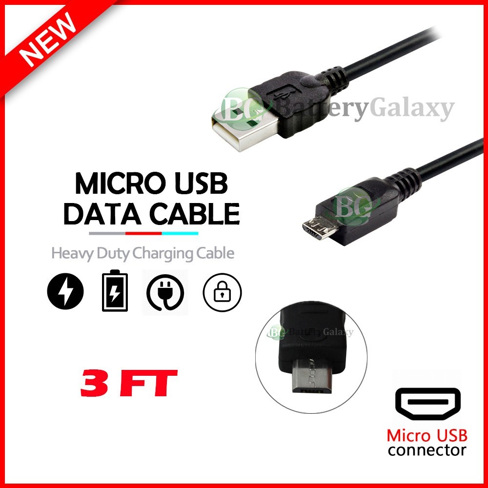 3ft USB 2.0 Type A Male to Micro-B 5-Pin Cable