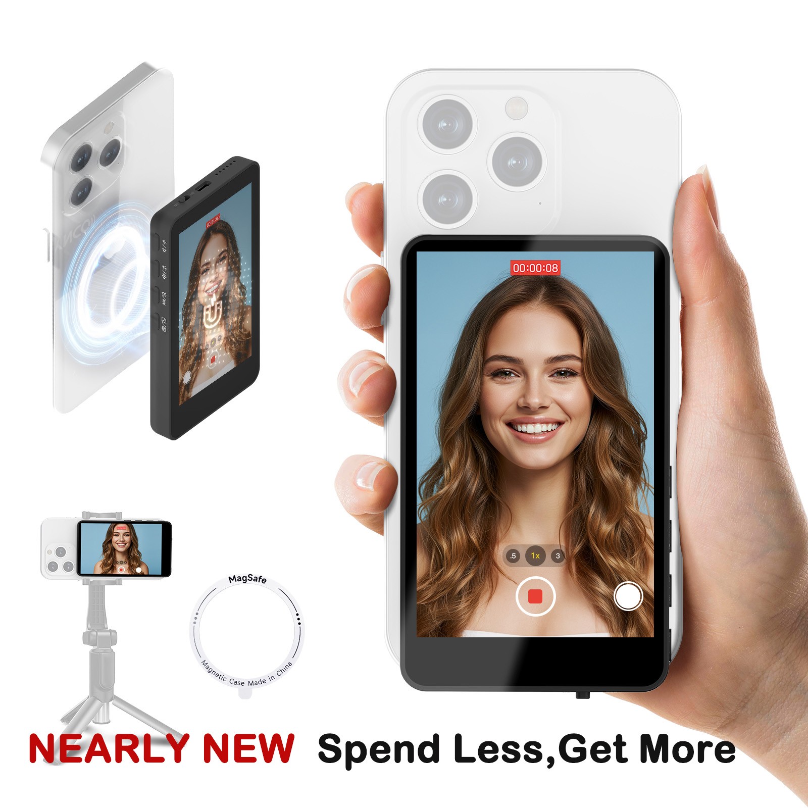 SYNCO XView M4 Selfie Monitor Screen Wireless Magnetic For iPhone&Android Phone