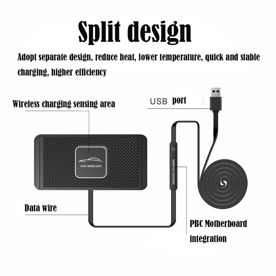 Wireless Car Charger 5W 7.5W 10W Fast Charging Phone Holder For iPhone Hauwei