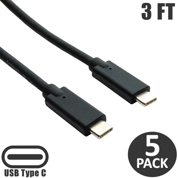 5x 3FT USB-C Type C Male to Male Charge Sync Data Cable Phone PC Laptop MacBook