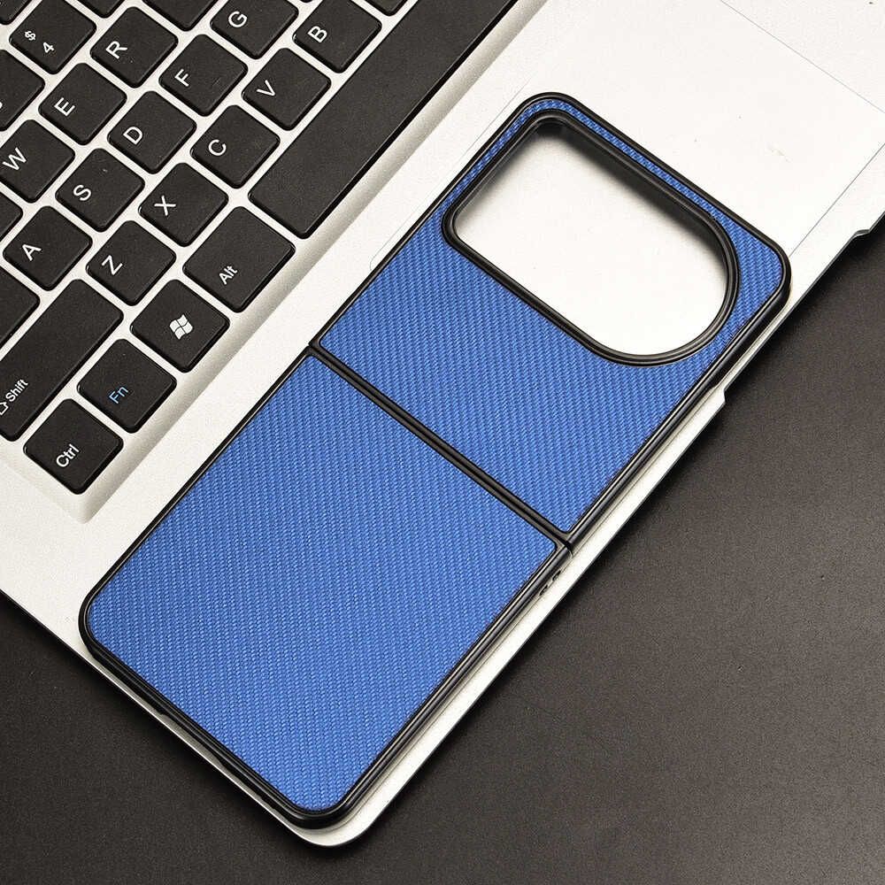 For Blackview Hero 10 Carbon fiber Texture PU Leather PC Hard Back Cover Case