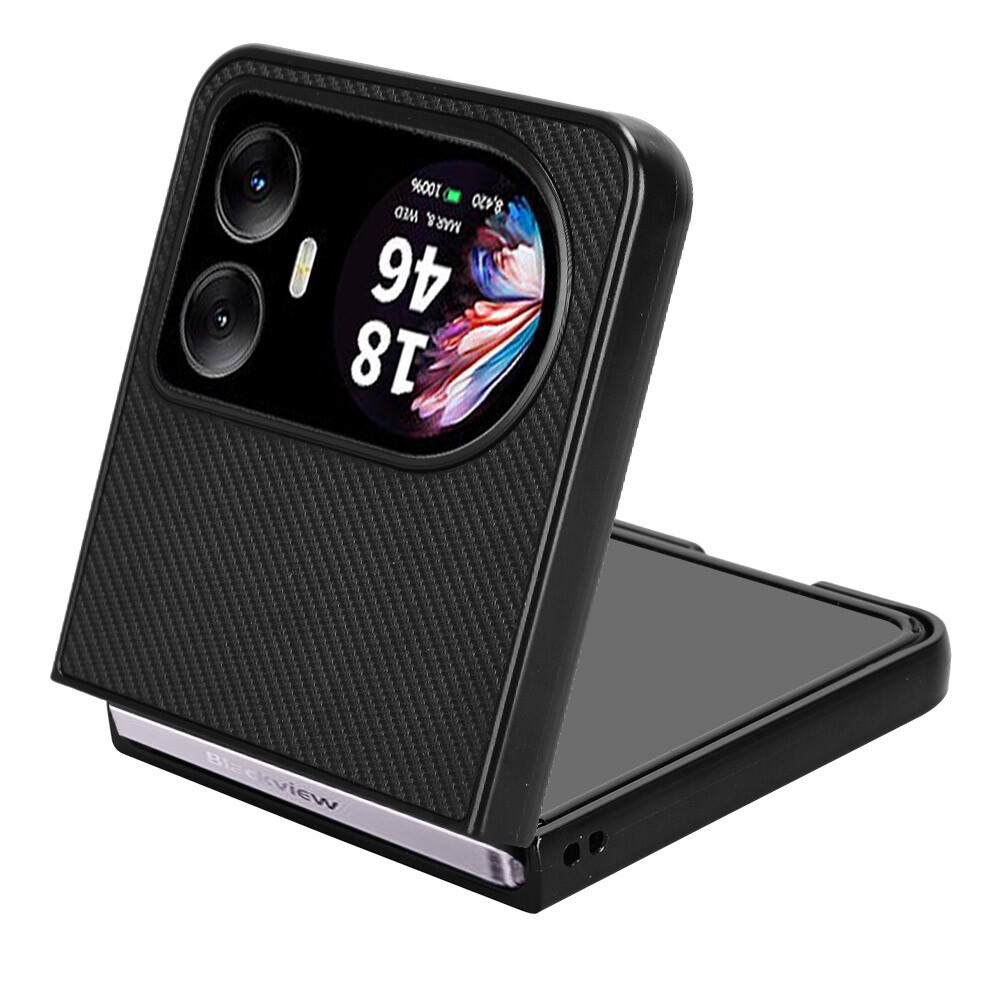 For Blackview Hero 10 Carbon fiber Texture PU Leather PC Hard Back Cover Case