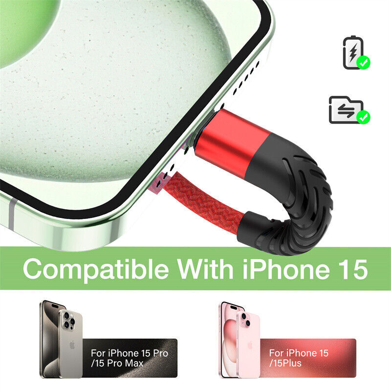Braided USB C Type C Fast Charging Data Cable Cord for iPhone 16 Pro Max 15 lot