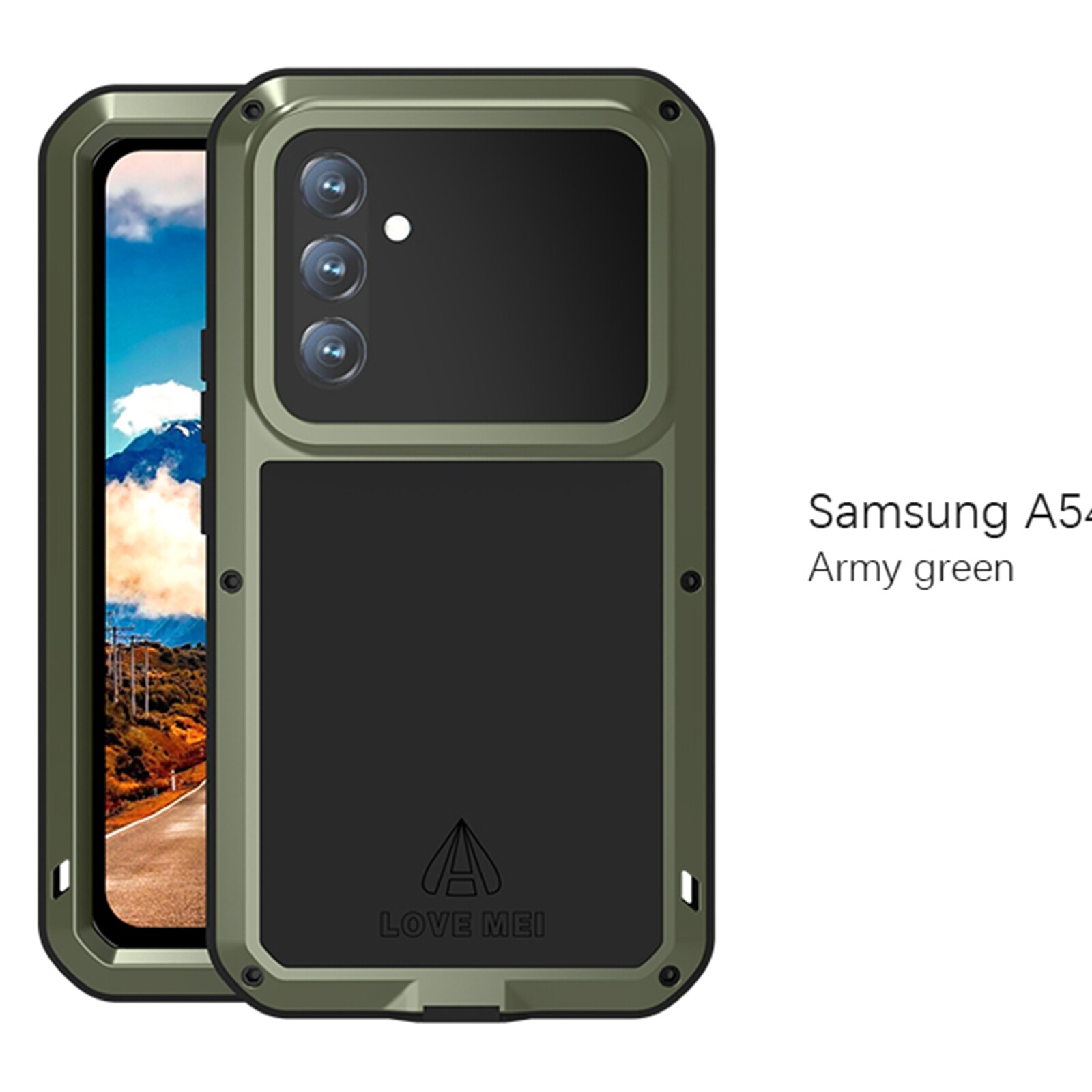 For Samsung A34 A52 A54 A72 5G LOVE MEI Metal Case Heavy Duty Gorilla Glass Cove