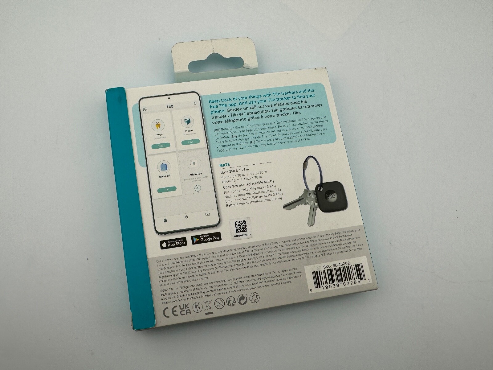 TILE MATE VERSATILE ITEM KEYCHAIN TRACKER [2-PACK] BLACK & WHITE – (NEW SEALED)