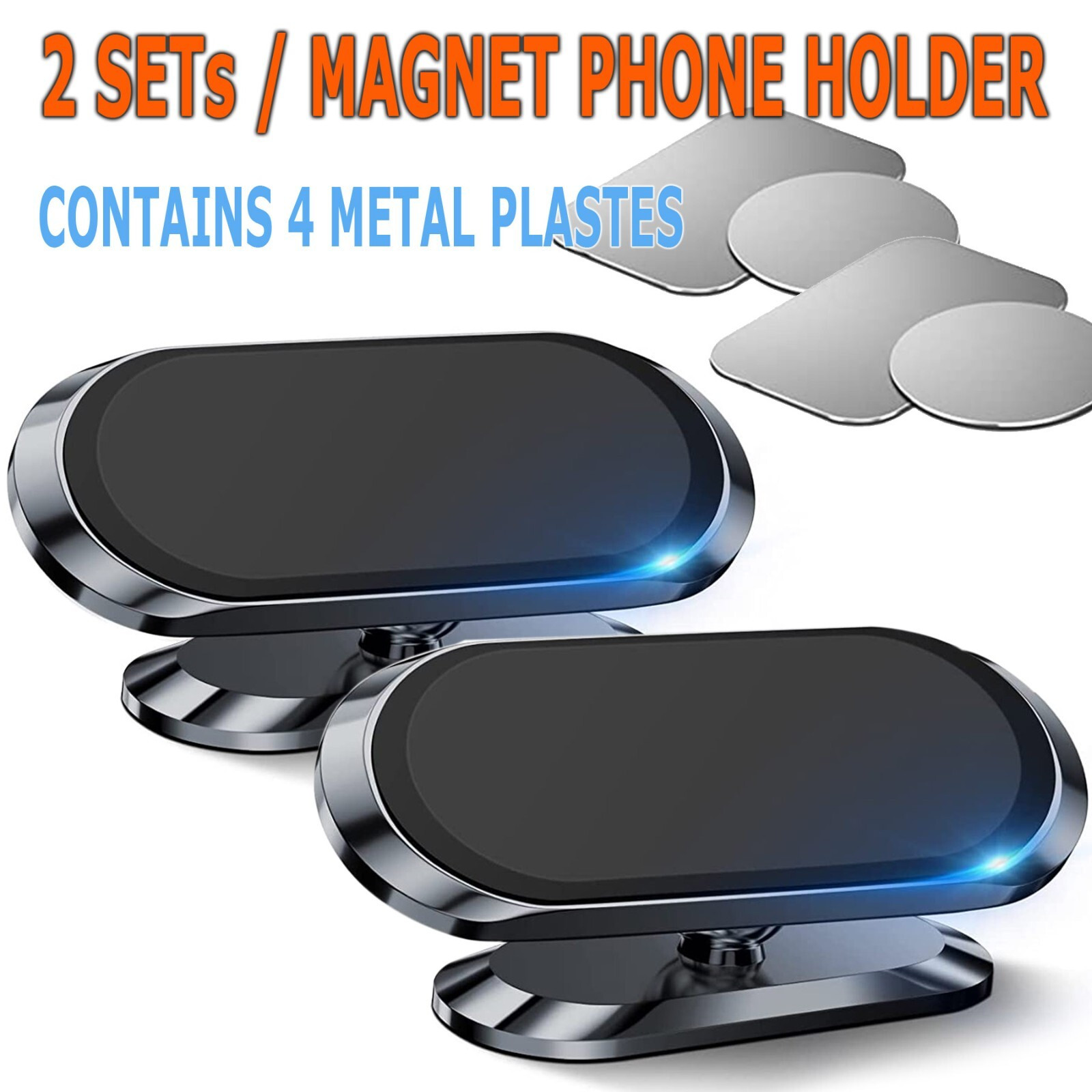 2-Pack Magnetic Car Dashboard Mount Holder Stand For Phone Samsung Galaxy iPhone