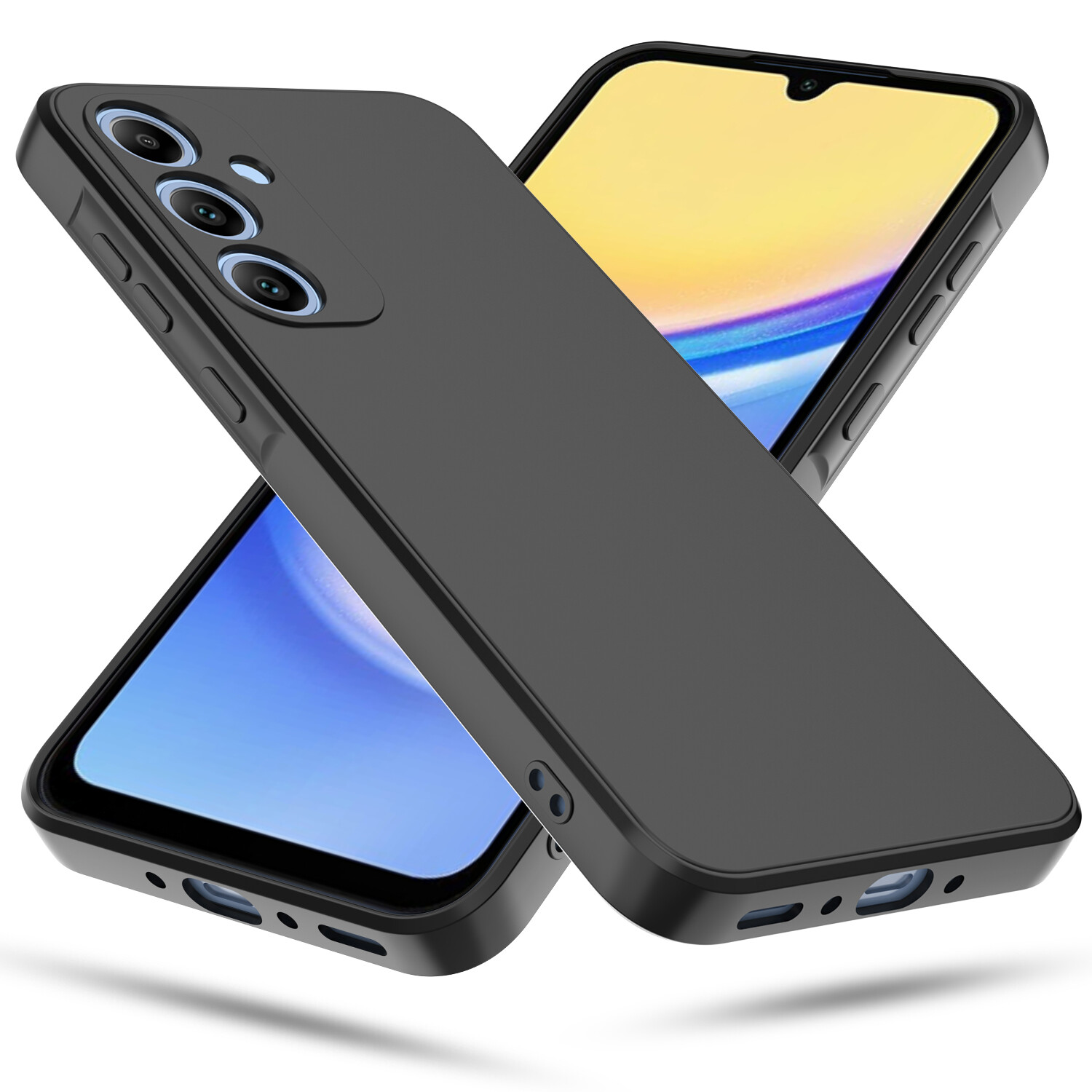 For Samsung Galaxy A25 A55 5G Dustproof Rugged Soft Phone Case + Tempered Glass