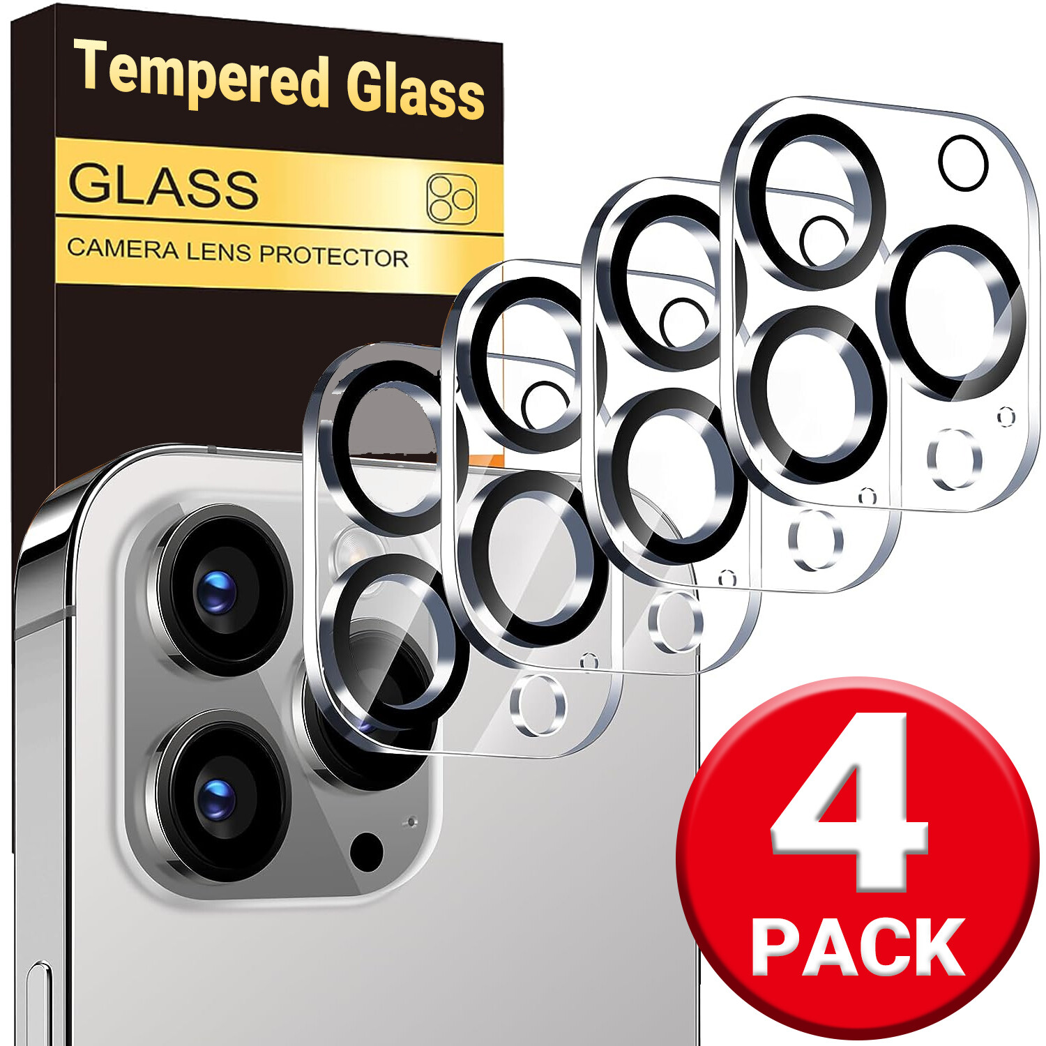 4x For iPhone 15 14 13 12 11 Pro Max Tempered Glass Camera Lens Cover Protector