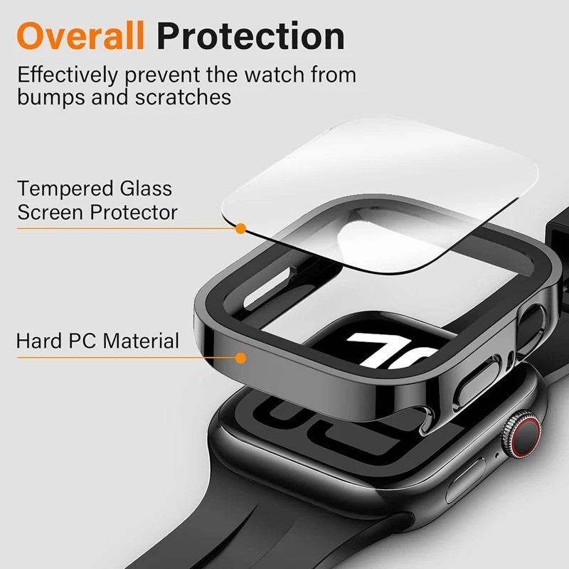 Glass Cover for Apple Watch Case, Tempered Screen Protector Protective iWatch US