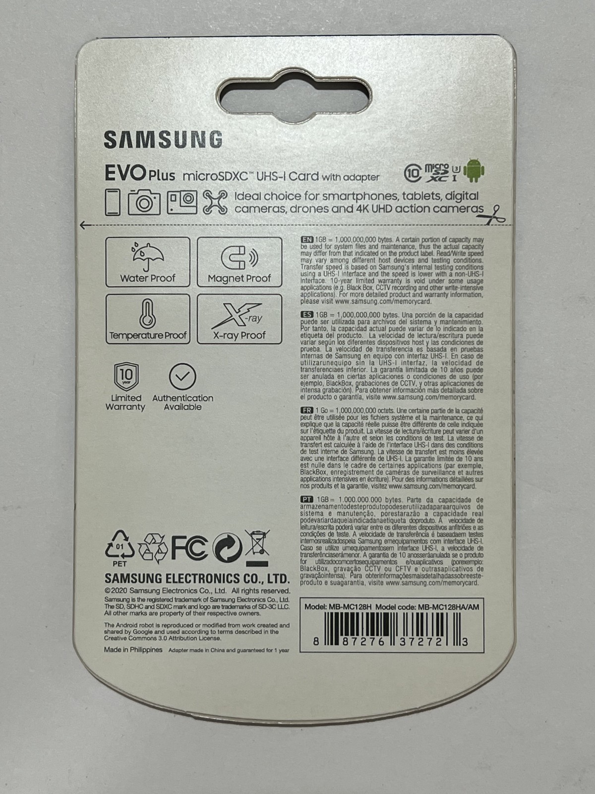 New Samsung EVO Plus 128GB microSDXC UHS-I Memory Card MB-MC128HA/AM