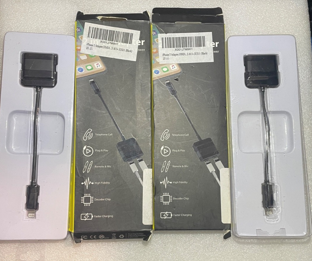2X PCS.2-in-1 Splitter Charge & Headphone Adapter 8 Pin to 8 Pin Cord for iPhone