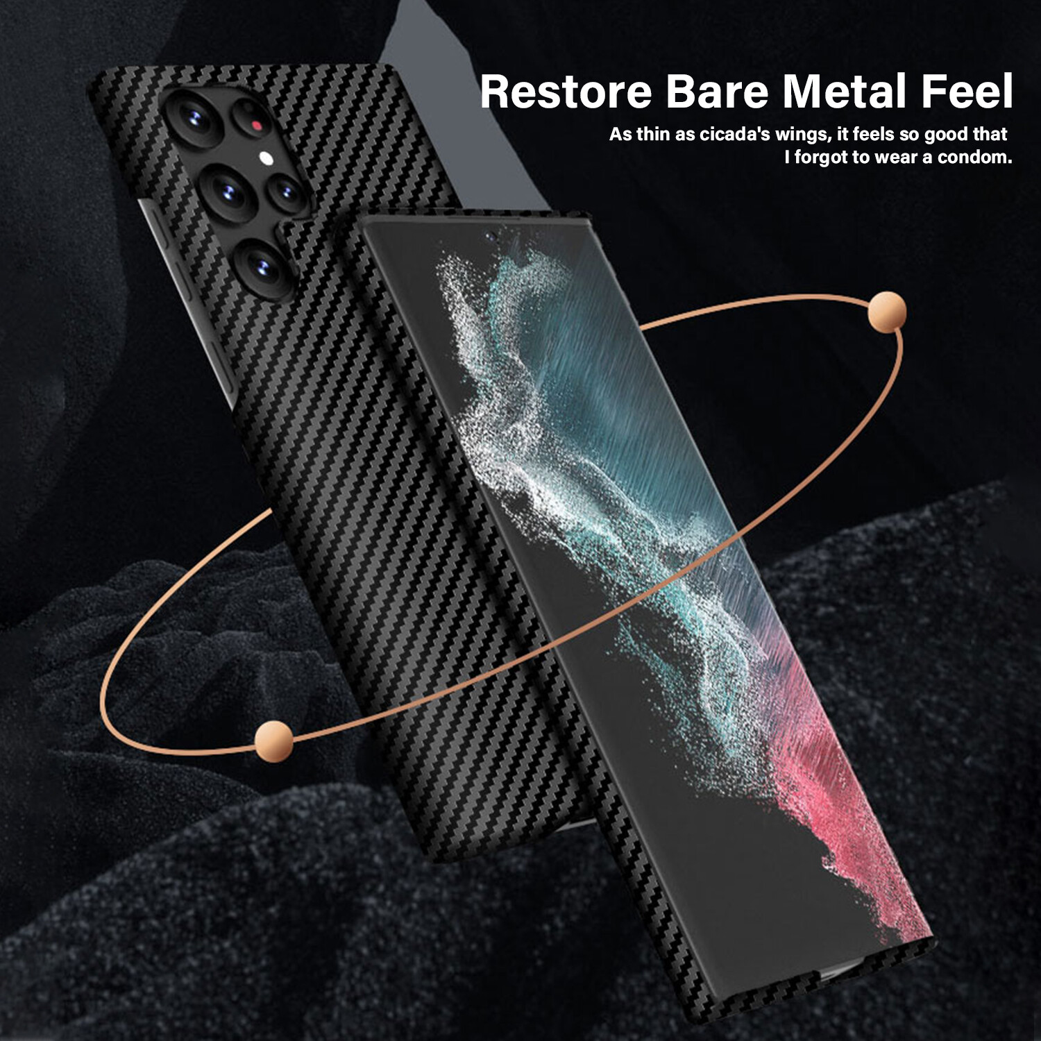 For Samsung Galaxy S24 S23 Ultra S22 S21 Magnetic MagSafe Carbon Fiber Slim Case