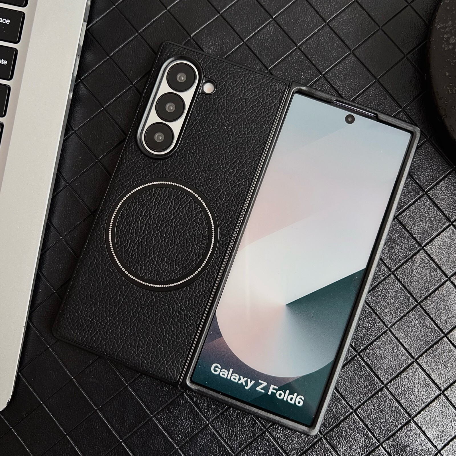 For Samsung Galaxy Z Fold5 4 6 Magnetic PU Leather PC Hard Shockproof Phone Case