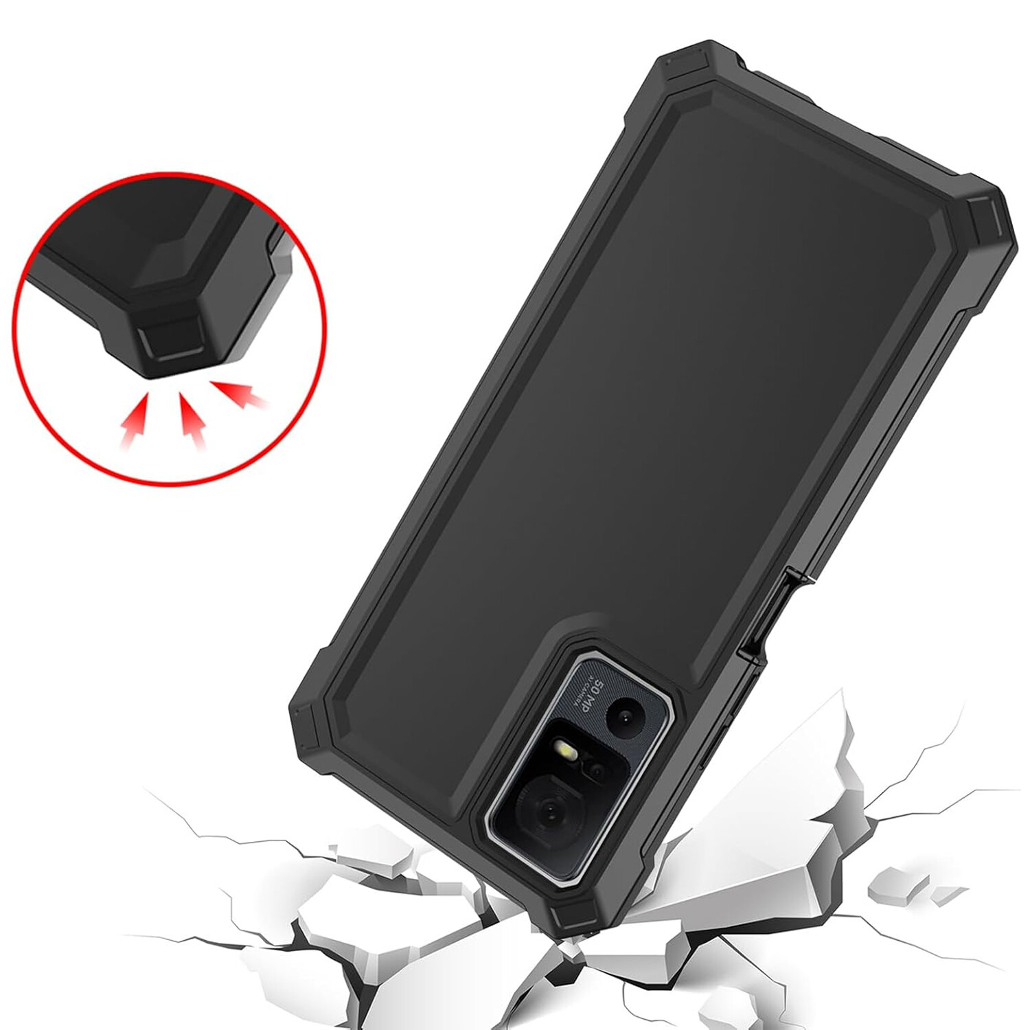 For Lively Jitterbug Smart4 Case 2 Layer Shockproof Corners TPU Bumper Cover