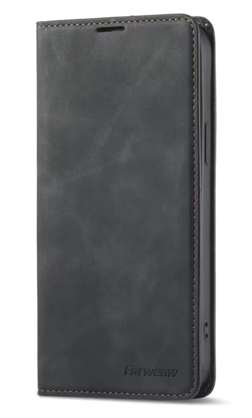 Black iPhone 13 Case Premium PU Leather Phone Case With Card Holder Black