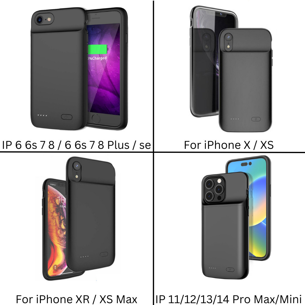 For iPhone 17 16 15 14 13 12 11 8 Battery Charger Case Power Bank Charging Cover