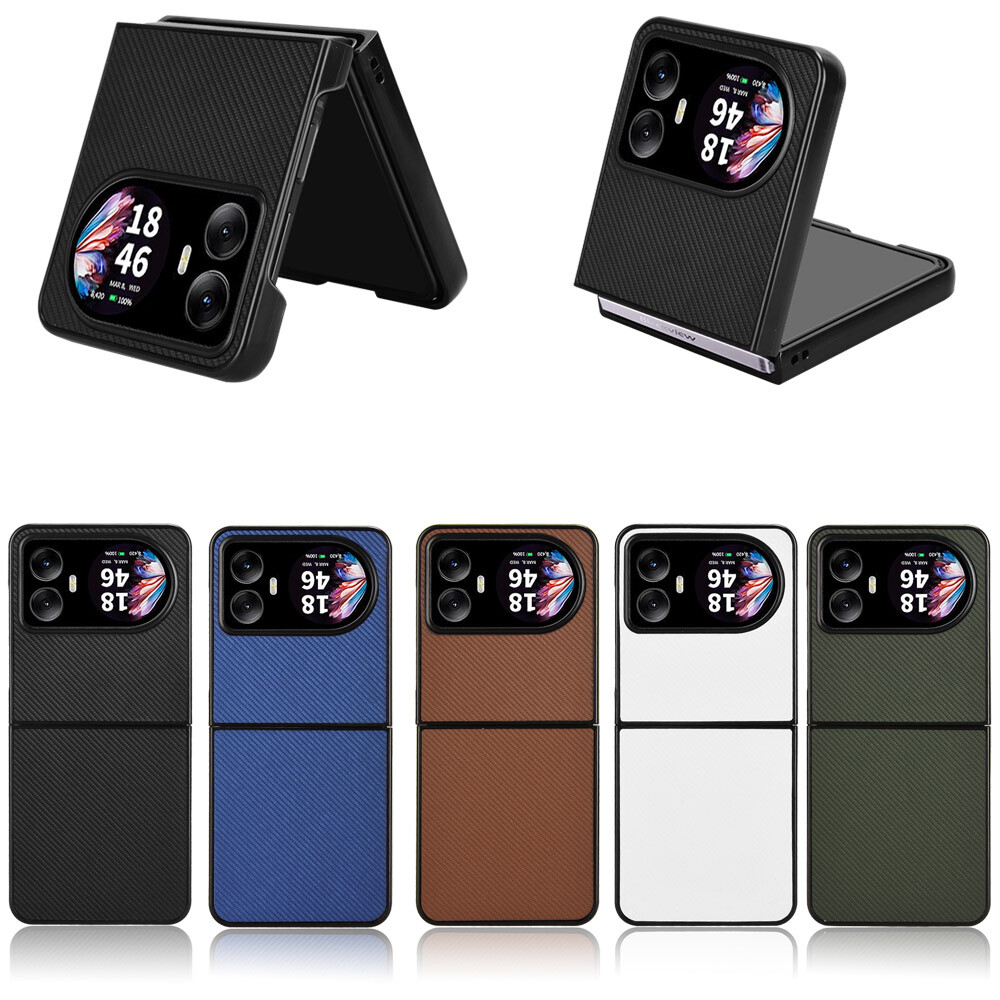 For Blackview Hero 10 Carbon fiber Texture PU Leather PC Hard Back Cover Case