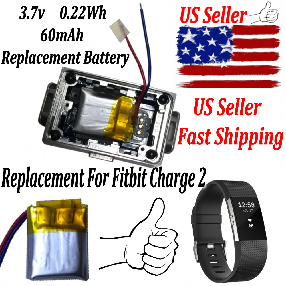 US Seller 60mAh Rechargeable Battery For Fitbit Charge 2 Smart Fitness Watch