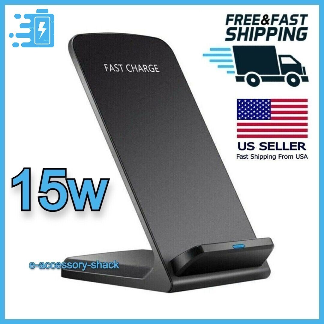 Qi Wireless Fast Charger Charging Stand Dock For Samsung Galaxy iPhone Mobile