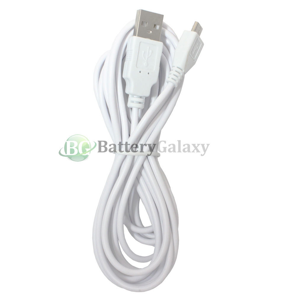 3FT 6FT 10FT Lot USB Micro Black / White Data Charger Retractable Cable 100+SOLD