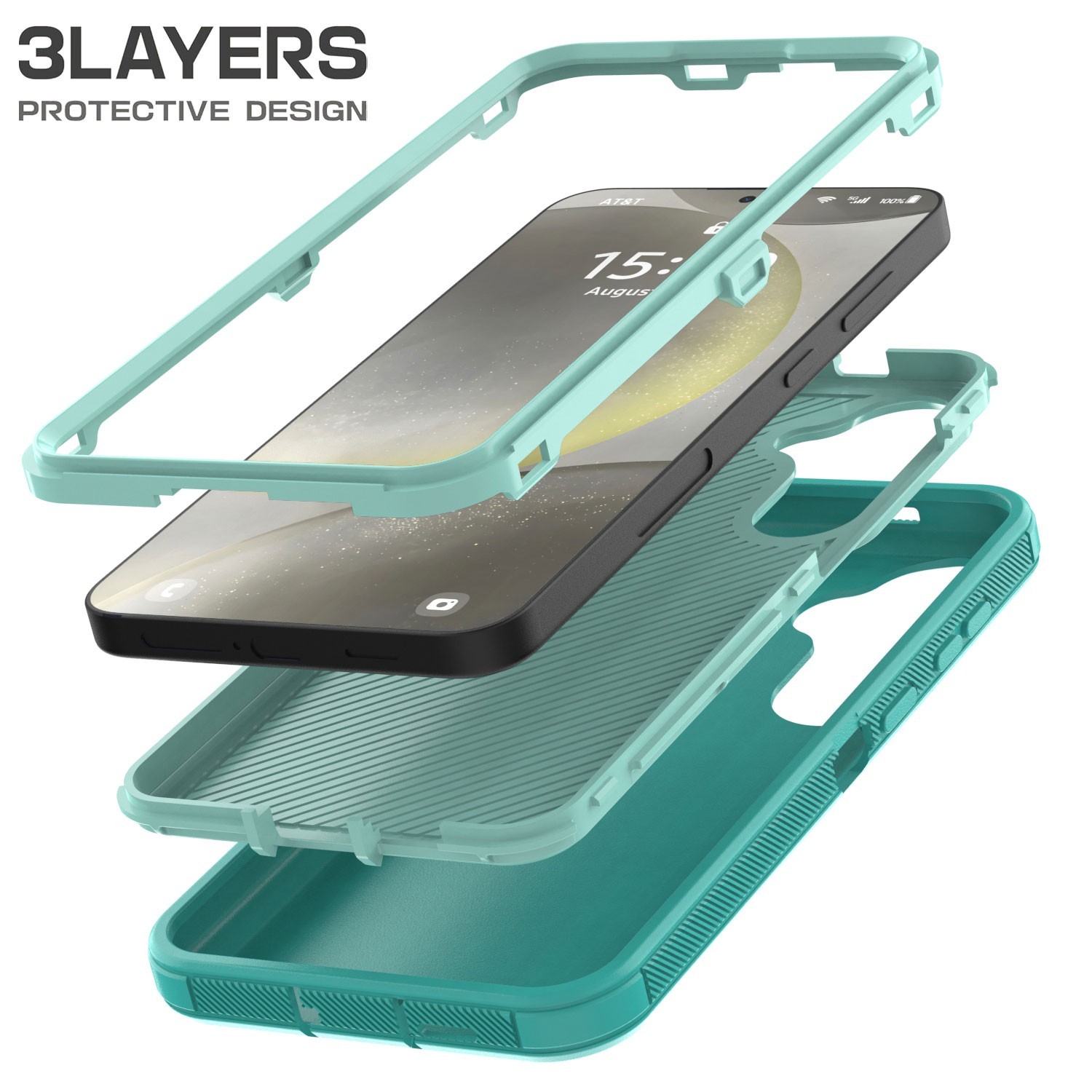 For Samsung Galaxy S24 Plus S24+ Heavy Duty Phone Case Rugged Cover 3in1 Layers