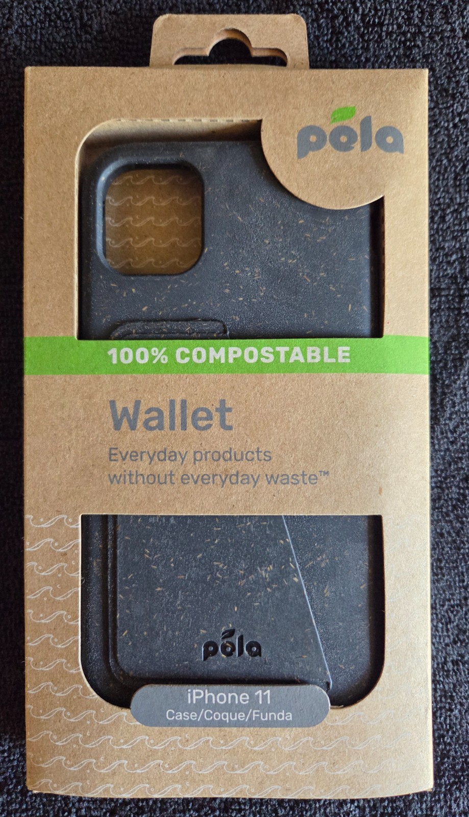 Pela Soft Phone Case – Back Wallet for Apple iPhone 11 – Black- Eco-Friendly