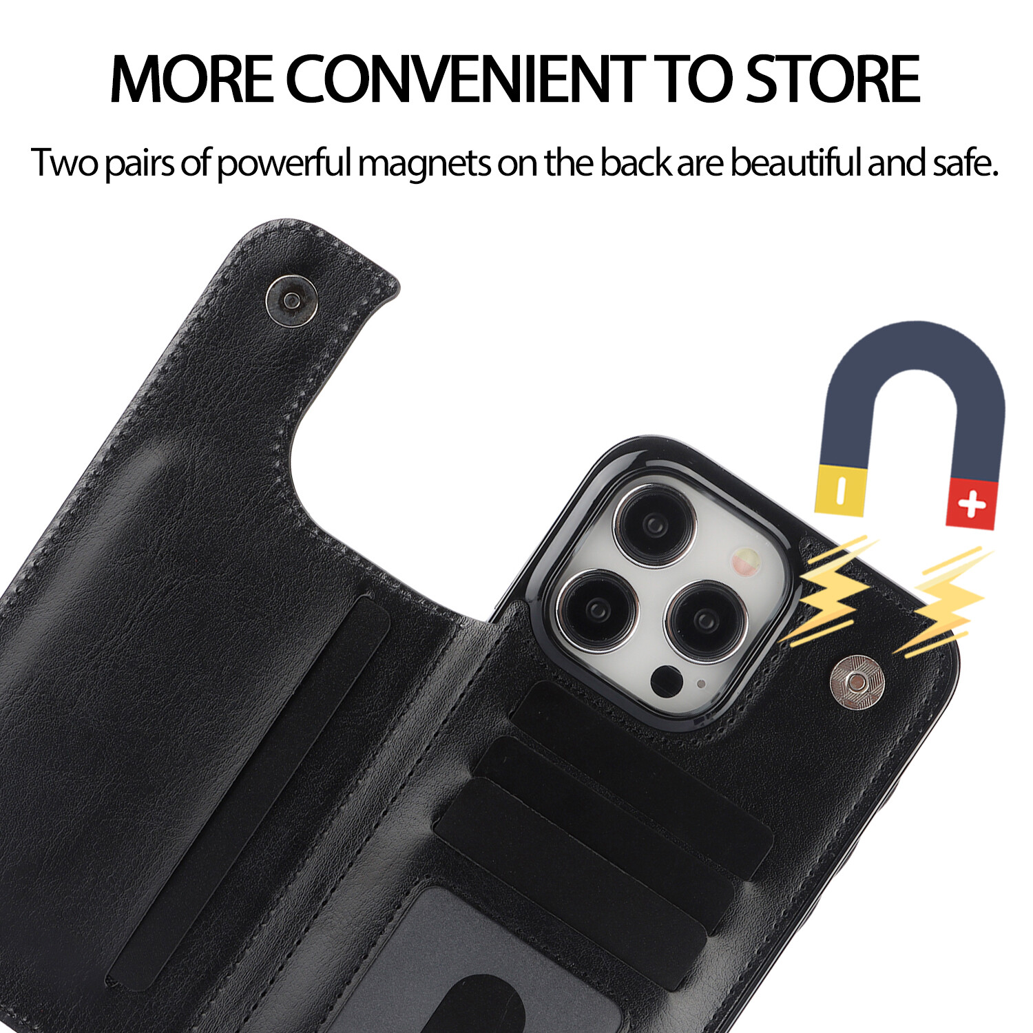 For iPhone 16 15 14 13 12 11 78 XS Wallet Case Cover Leather Magnetic Kickstand