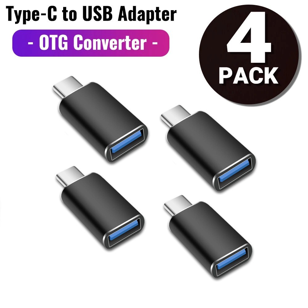 4 Pack USB-C 3.1 Male to USB A Female Adapter Converter OTG Type C Android Phone