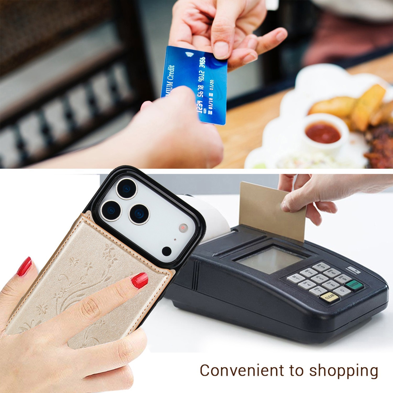 For iPhone 17 16 15 Pro Max 14 13 12 Shockproof Leather Wallet Card Holder Case