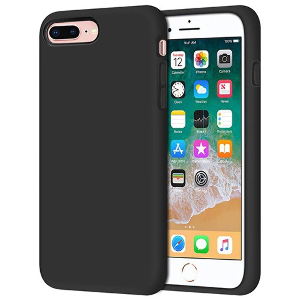 Liquid Silicone Gel Rubber Shockproof Case for iPhone 7/8/SE2/SE3 BLACK