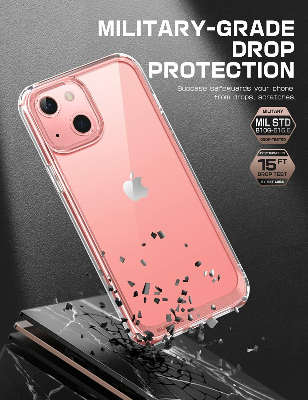 SUPCASE for Apple iPhone 13 Mini Clear Backing Case Shockproof Bumper Cover
