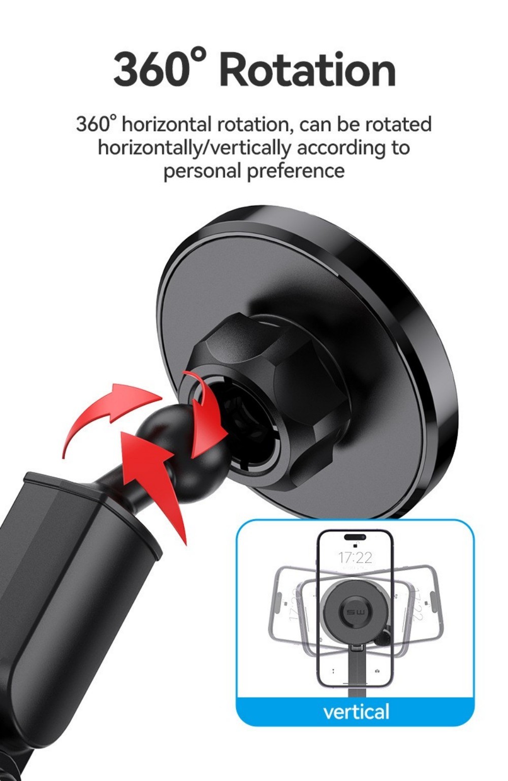 2-in-1 Magnetic Car Cup Holder Phone Mount with Expandable Base Drink Holder USA
