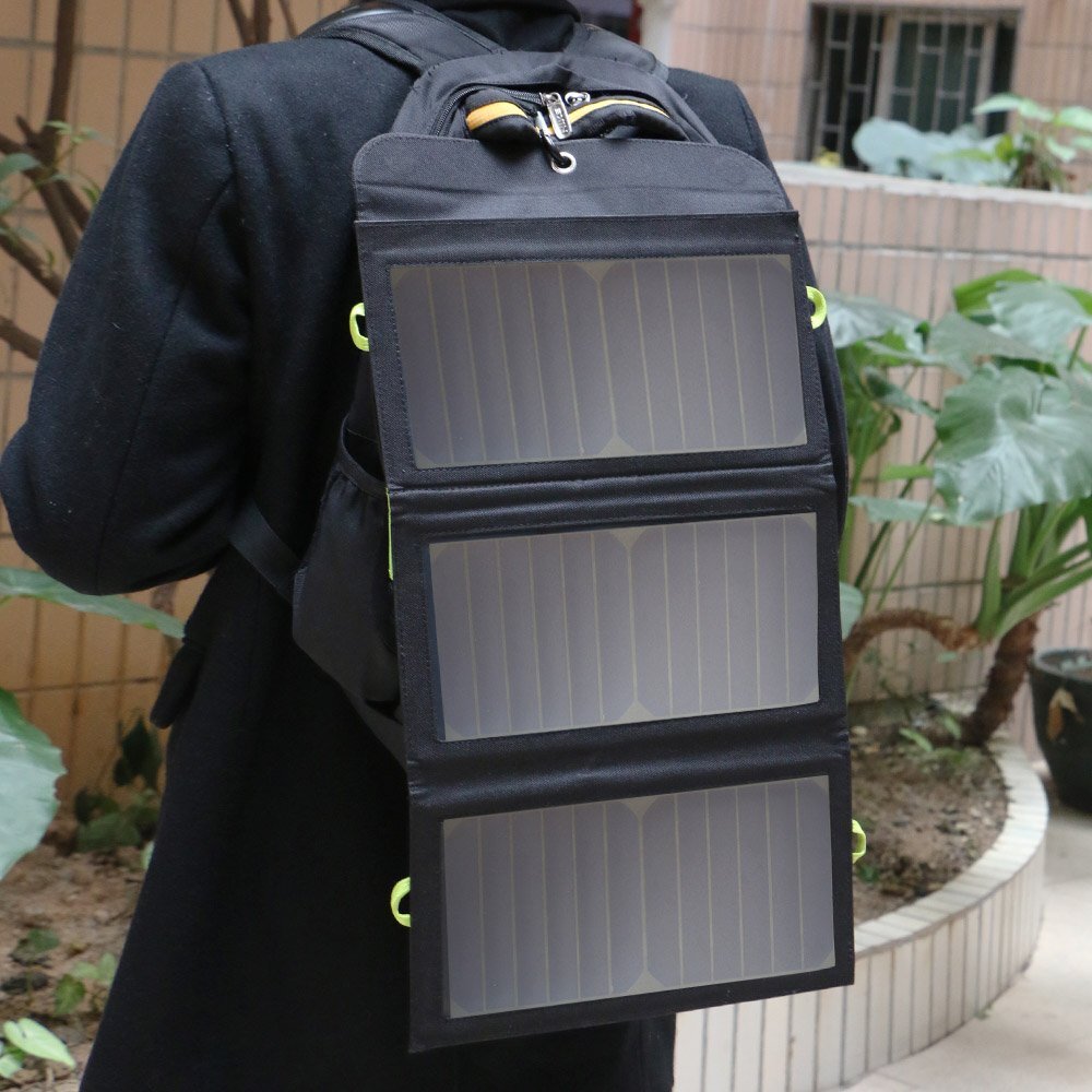 5V 21W Solar Panel Charger Foldable Portable 10000mAh Battery for iPhone Camping