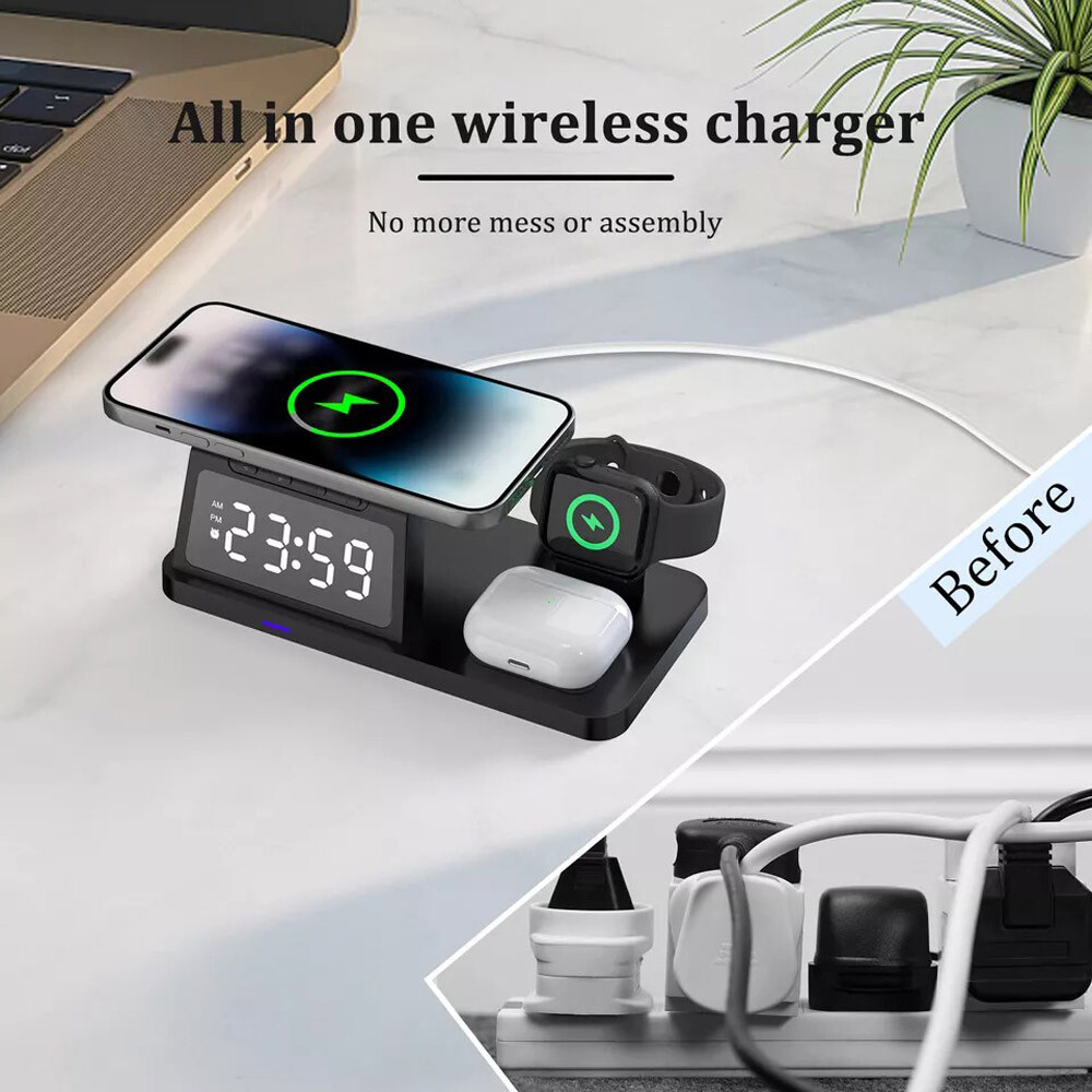 4In1 Wireless Charger Fast Charging Station Dock For Apple Watch Air Pods iPhone