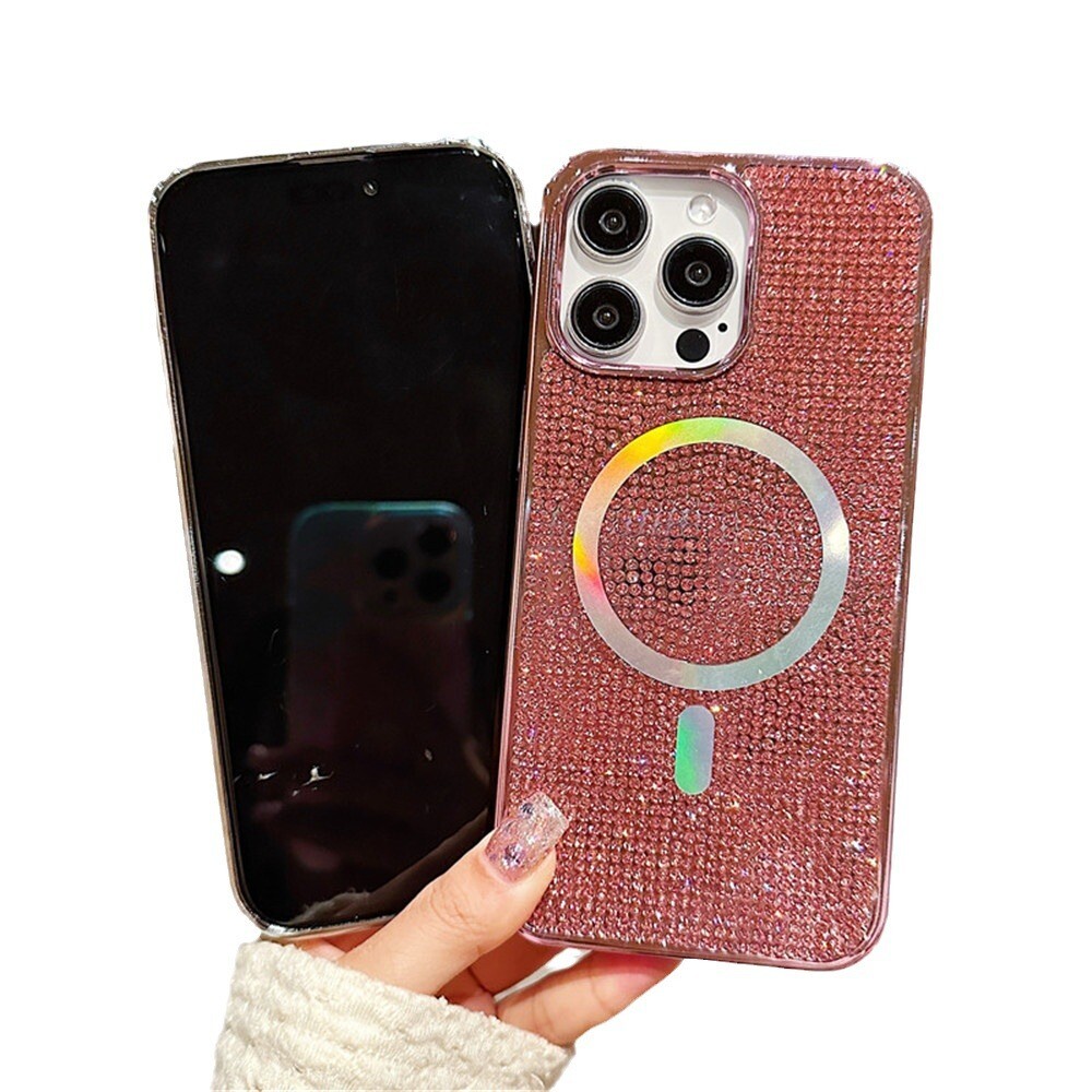 For iPhone 16 15 Pro Max 14 13 12 11 Fashion Luxury Bling Diamond Mag Safe Case