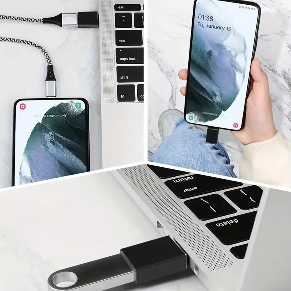 4 Pack USB-C 3.1 Male to USB A Female Adapter Converter OTG Type C Android Phone