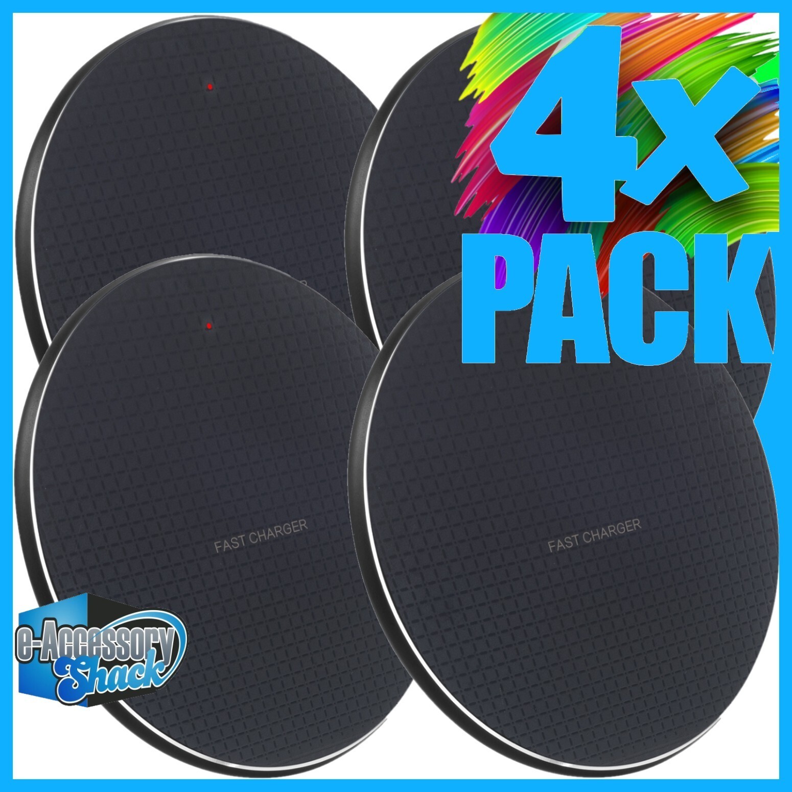 4 PACK Wireless Fast Charger Pad Dock Stand for Samsung iPhone Android Phone