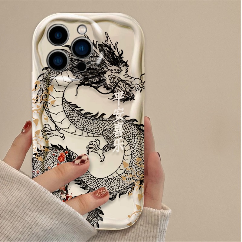 Clear Case For Honor Motorola Xiaomi Chinese Dragon Cream Cover Hot Personality