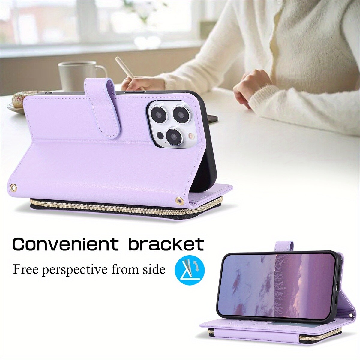 Crossbody Wallet Case for iPhone 15 14 13 12 11 Pro Max XR XS 7 8 Plus SE 2020