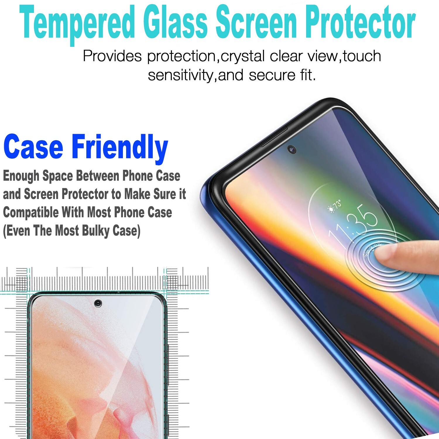 For Samsung Galaxy A13 5G Case Phone Cover Shockproof Kickstand + Tempered Glass