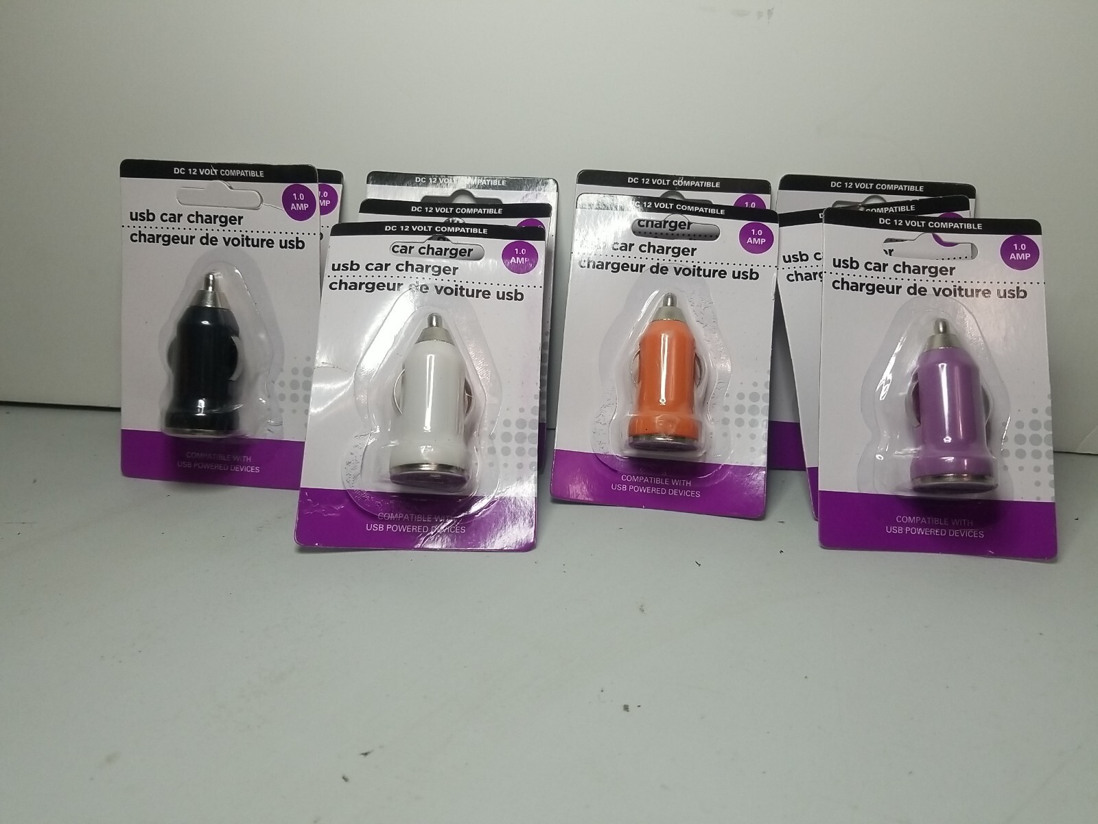 (2) USB CAR CHARGER – 1.0 AMP – DC 12 Volt Compatible – Various Colors!