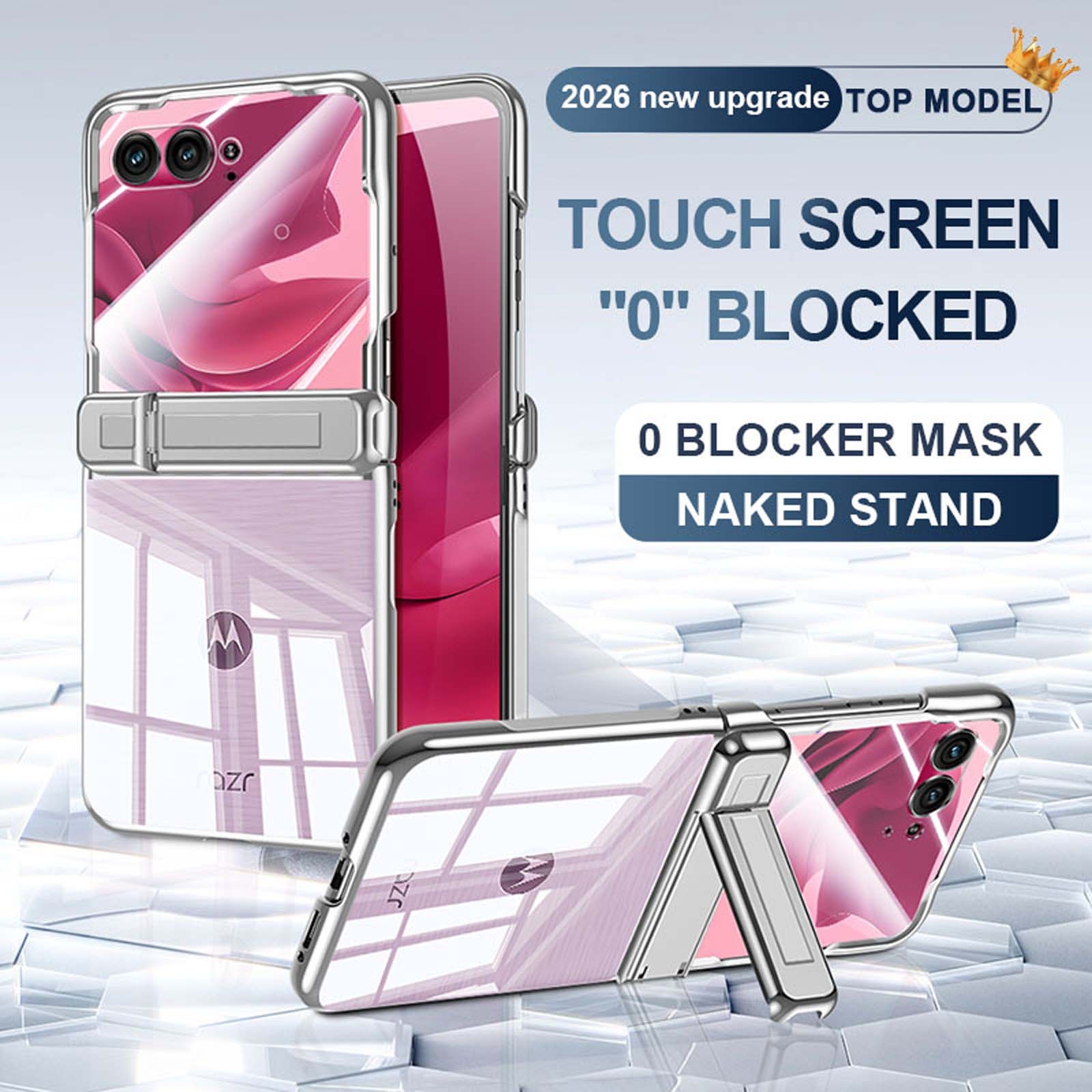 For Motorola Razr Ultra (2026)/Razr+ 2026 Hidden Stand Hinge Case w/ Screen Film