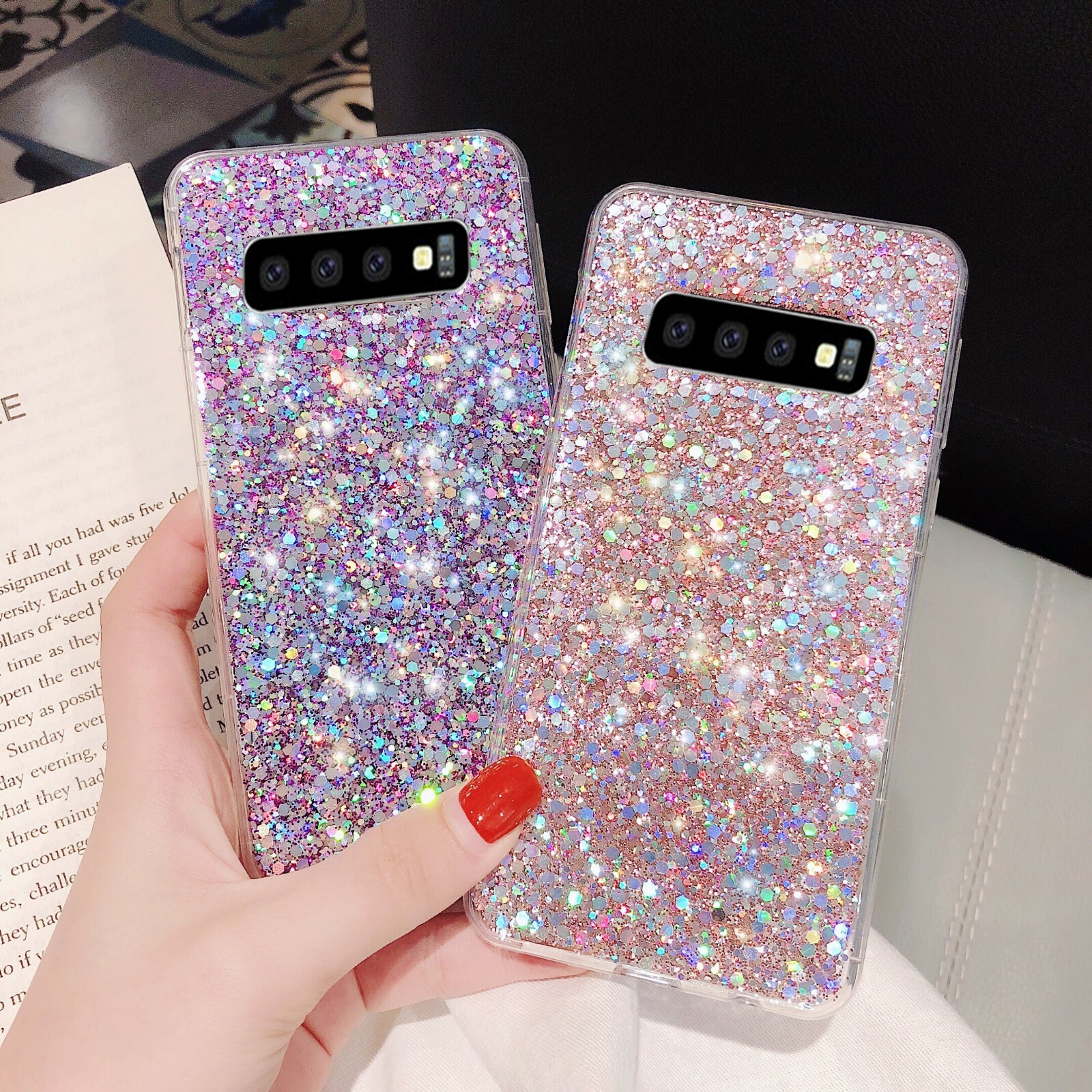 For Samsung Galaxy S22 S21 S20 Note 20 S20 Fashion Bling Glitter Cute Case Cover