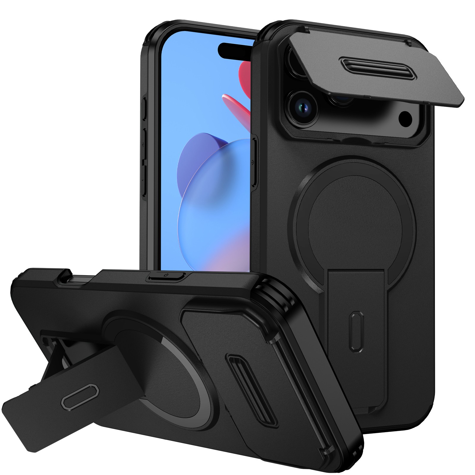 For iPhone 17 16 Pro Max 15 14 13 12 11 Rugged Mag Safe Case with Camera Cover