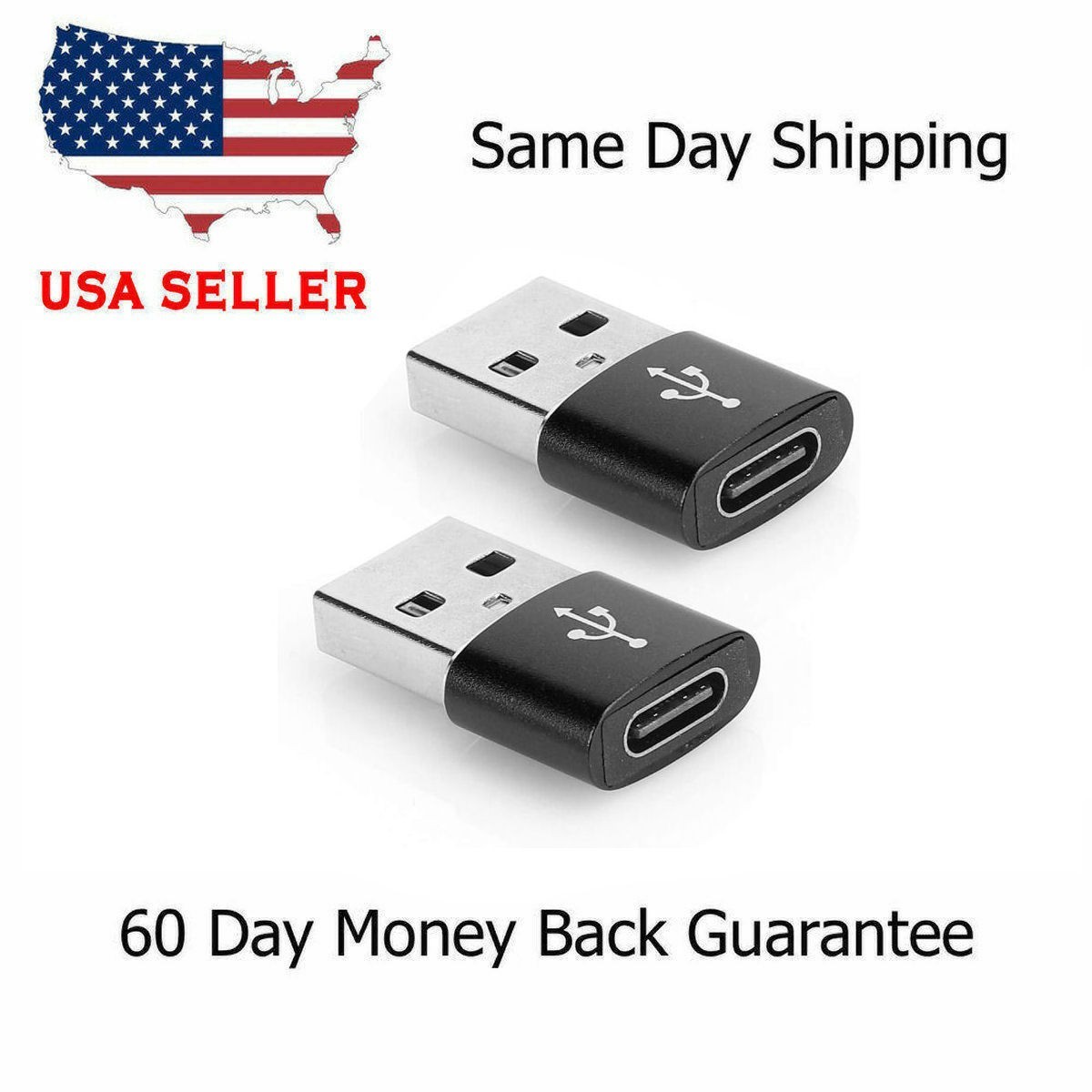2 PACK USB C 3.1 Type C Female to USB 3.0 Type A Male Port Converter Adapter NEW