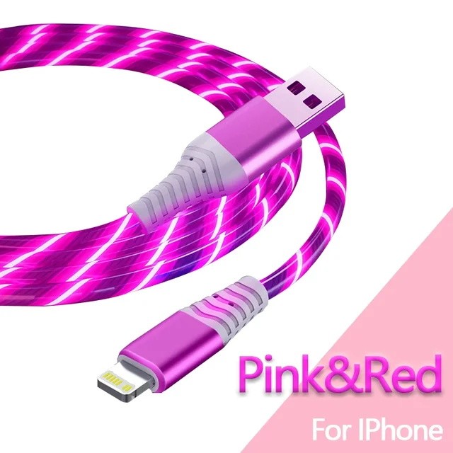 1PC Fast Charging Luminous Mobile Phone Charging Data Cable Type-C & IOS 1M