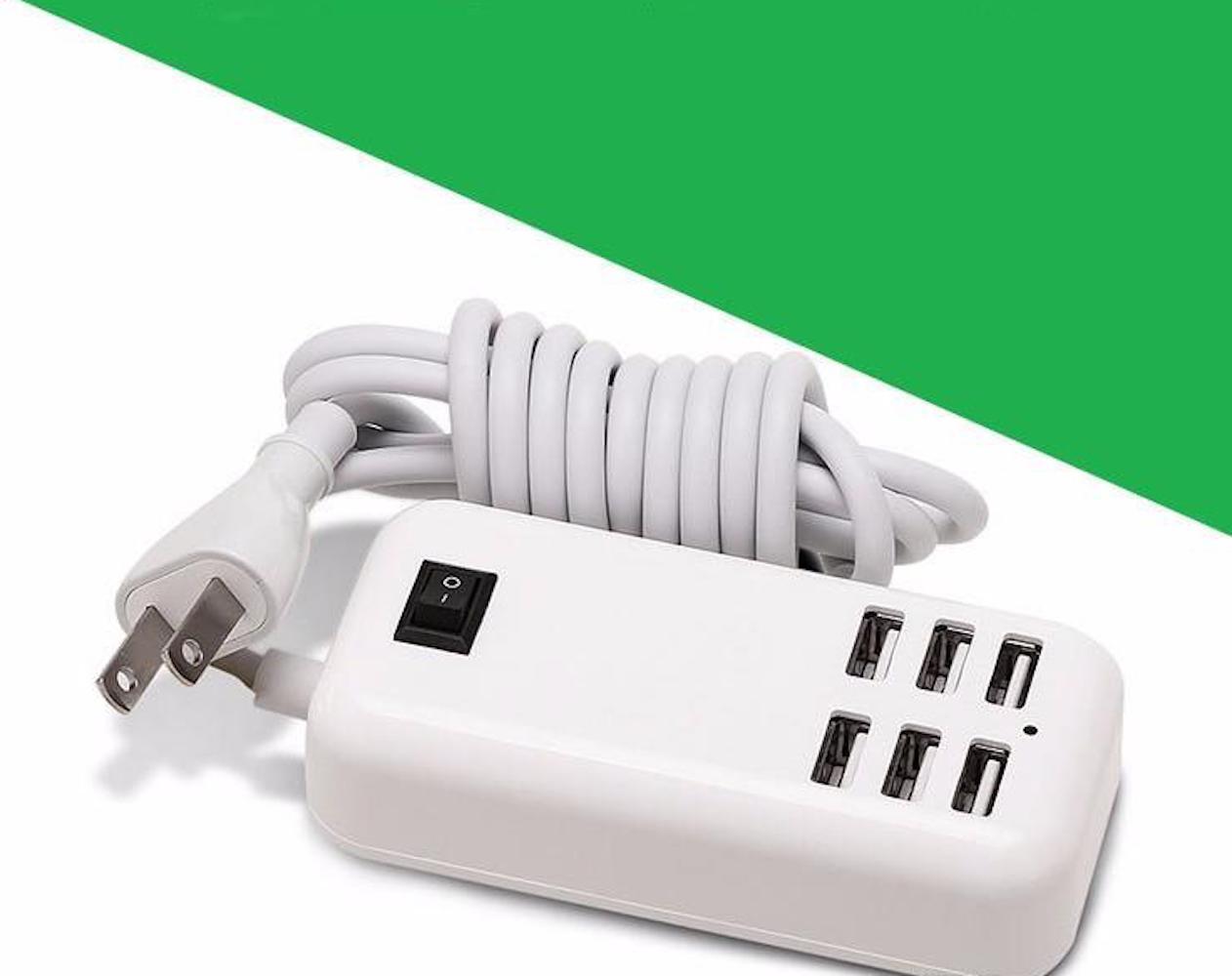 6 PORT USB CHARGER DC5V-4A wall plug extension cord switch for iPhone USA seller