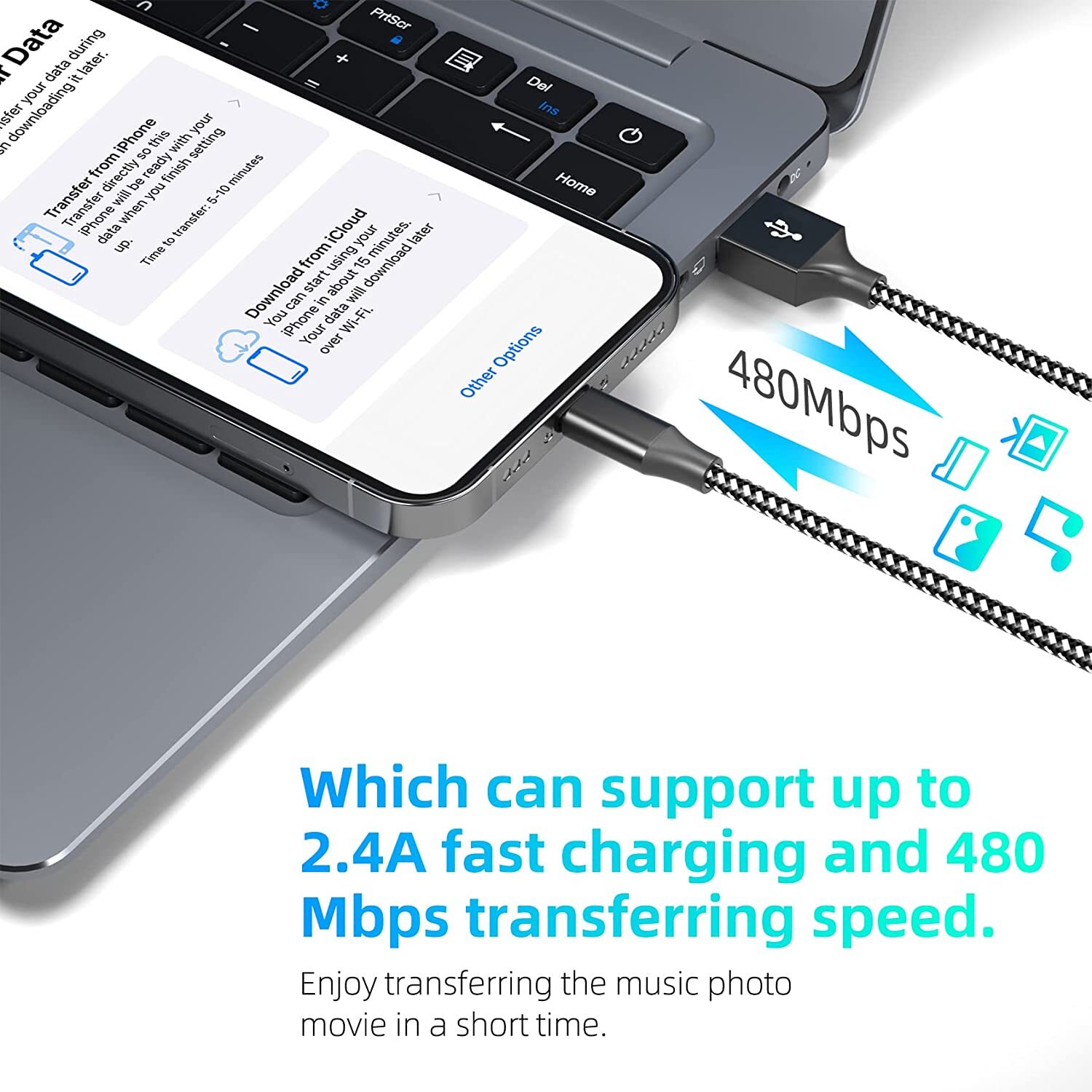 3 Pack Fast Charger Cable Heavy Duty For iPhone 13 12 11 X XR 8 7 Charging Cord